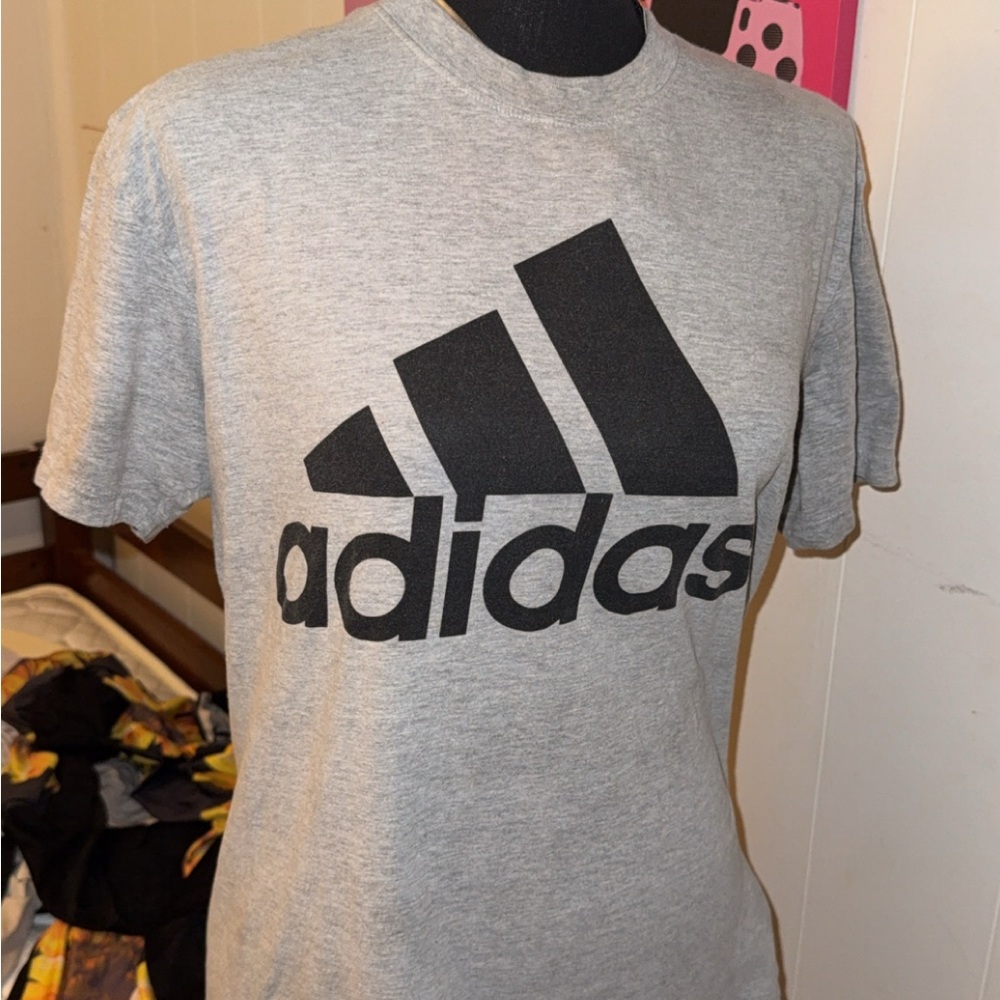 Adidas Men's Gray Tee with Logo
